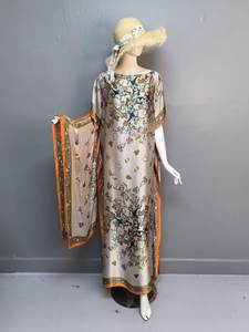 ชุดเดรสมุสลิมสำหรับผู้หญิงผ้าโพลีเอสเตอร์พิมพ์ลายดิจิทัลไซส์ใหญ่พิเศษ2025 - Product Image 6