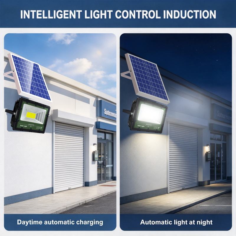 Solar Flood Light Integrated LED 3600LM IP65 ABS Remote Control Outdoor ...