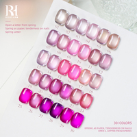 REHEART OEM Kit de vernis gel UV pour ongles en gel souple, longue tenue, 30 couleurs, effet œil de chat magnétique, sans HEMA, sans TPO