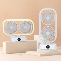 2023 ventilateur tour à double tête 360 rotation avec télécommande affichage numérique led grande capacité de batterie