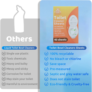 Bandes de nettoyage pour cuvette de toilettes jetables, <span class=keywords><strong>super</strong></span> concentrées, parfum citron, écologiques, naturelles, éliminant les taches profondes - Product Image 4