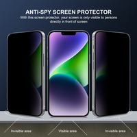 Protection d'écran 3D anti-espion, couverture intégrale bord à bord, compatible avec les coques, pour iPhone 12 13 14 15 Pro 18pro Max, verre anti-espion