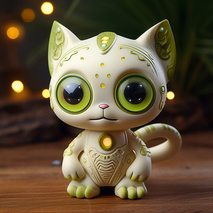 Cartoon Cat Monster Figurine <b>Plastic</b> Fantasy Sci-Fi Toy Collectible <b>Mini</b> <b>Doll</b> Decor - Product Image 1