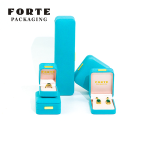 FORTE Wholesale Custom Special Shape Necklace Pendant <b>Gifts</b> Packaging Travel Suede Jeweley <b>Box</b> With Logo - Product Image 2