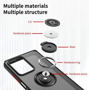 인피닉스 핫 60 50 프로 플러스 4G용 스모크 매트 반투명 휴대폰 케이스, 마그네틱 링 홀더 백 커버 - Product Image 2