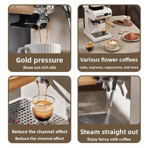 <span class=keywords><strong>Machine</strong></span> à expresso élégante de style <span class=keywords><strong>vintage</strong></span> avec moulin intégré, 15 bars de pression, mousseur à lait - Product Image 2