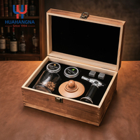 Kit Ahumador de Whisky con Logotipo Personalizado, Antorcha y Vaso en Caja de Madera, Set Ahumador de Cócteles para Vendedores Minoristas