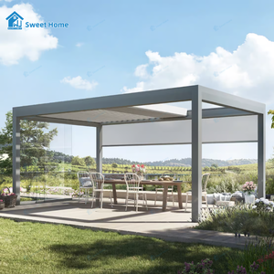 Gazebo Portátil Moderno con Marco de Aluminio, Plegable, con Paredes Laterales Impermeables, para <span class=keywords><strong>Playa</strong></span>, <span class=keywords><strong>Camping</strong></span>, Casa de Verano Retráctil - Product Image 3