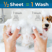 Feuille de shampoing désodorisante et parfumée pour animaux de compagnie, solution de toilettage sans eau, vente en gros personnalisée