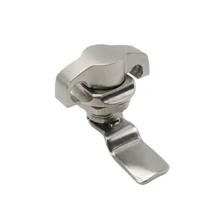 High Quality Silver Stainless Steel 1/4 Padlockable Industrial Electrical Cabinets <strong>Door</strong> Latch Wing <strong>Knob</strong> Quarter Turn Cam Padlock - Product Image 5