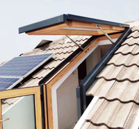 Puits de lumière en bois isolé avec revêtement en aluminium, cadre en bois naturel avec protection en alliage d'aluminium, fenêtre d'éclairage naturel pour villa, grenier