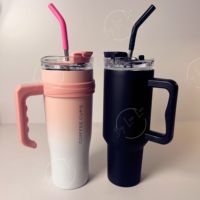 Gobelets de 40OZ Halloween Pumpkin Ghost Tumbler Tasses en céramique 14 couleurs stockées Noir Rose UV DTF Imprimé Gobelets Paille pour Voyage