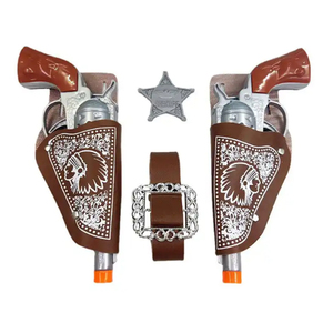 Gioco dell'ovest gioco di ruolo per bambini fucile giocattolo pistole e fondine da <span class=keywords><strong>cowboy</strong></span> stile argento doppia <span class=keywords><strong>pistola</strong></span> giocattolo da <span class=keywords><strong>cowboy</strong></span> set di pistole per bambini - Product Image 1