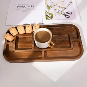 Black walnut wood rectangular <b>tray</b>, Japanese style, household wooden fruit plate, afternoon <b>tea</b> fruit dish - Product Image 2