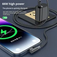 Cable de Datos Inalámbrico de Alta Velocidad de 2 Metros, 5 Amperios y 100 Watts, Tipo C a C, con Cubierta de Nailon Trenzado, Carga Rápida de 100 Watts para Móviles, Computadoras e Impresoras