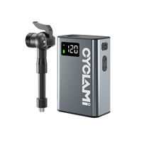 Pompe à vélo portable haute pression OEM 120 PSI E1 en aluminium avec affichage numérique, convertisseur de type C, gonfleur d'air rechargeable
