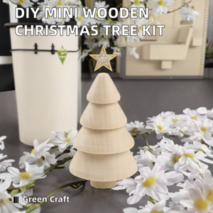 Décorations de Noël en bois non peintes, ornements artisanaux pour la décoration de la maison, du bureau ou de la fenêtre en DIY - Product Image 4