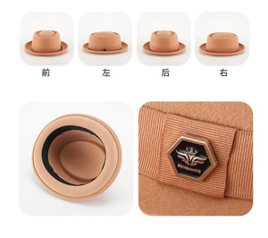 Sombrero Pork <span class=keywords><strong>Pie</strong></span> de Fieltro 100% Lana, Personalizado, Multicolor, para Otoño e Invierno, Corona Redonda, Estilo Casual, para Hombre - Product Image 6