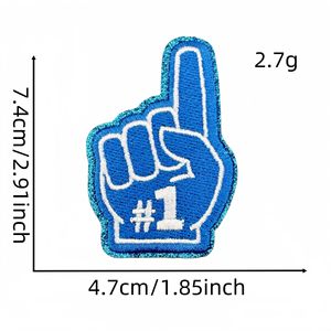 Trendy küçük ısı basın işlemeli yamalar demir on Glitter spor numarası kadınlar için bir parmak şoför şapkası yamalar adam çanta rozeti - Product Image 2