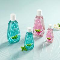 80/200/300/500ml Botol Obat Kumur Plastik Bentuk Berlian Putih Datar dengan Pompa Semprotan untuk Perawatan Mulut, Wadah Isi Ulang Kosong