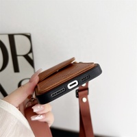 Étui de luxe pour téléphone avec porte-cartes et cordon réglable en bandoulière pour iPhone 17 16 Pro Max, coque anti-chute