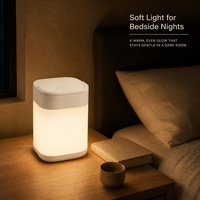 Lampe de nuit LED rechargeable, lampe de campagne, lampe d'extérieur, éclairage à 3 couleurs, lampe à batterie à intensité variable, lampe de bureau, lampe de nuit carrée