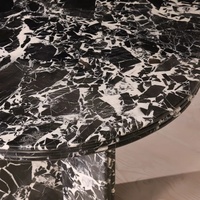 Table à manger ovale en marbre Bulgari brillant moderne, 180 cm, base en marbre massif, pour maison, hôtel ou projet hôtelier