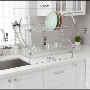 Escurridor de Platos Jinsheng 53x39x16.4cm con Bandeja de Secado Rápido, Diseño Moderno, Estante de Almacenamiento para Encimera de Cocina - Product Image 3