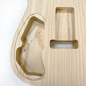 Cuerpo de guitarra DIY de fresno sin acabar, tipo barril, con cavidad electrónica en la parte posterior - Product Image 5