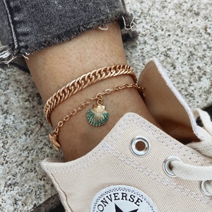 Tobillera Retro Multicapa con Colgante de Estrella de Mar y Concha Verde <span class=keywords><strong>para</strong></span> Mujer, Tobilleras de Playa con <span class=keywords><strong>Ojo</strong></span> de Horus, Joyería de Verano - Product Image 2