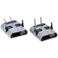 Conector USB Tipo B Hembra Micro de 2 Pines, 90 Grados, Plata y Cobre, 2.0, para Cargador de Teléfono Android