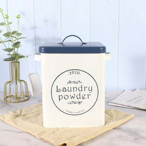 Modern laundry organization and storage box laundry powder containers tin with scoop