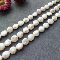 Perles de culture d'eau douce plates de qualité supérieure, grade AAA, authentiques, en vrac, blanches, pour bijoux naturels