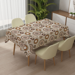 Nappes Rectangulaires RNPT Beige à Motifs Floraux – Nappe en Vinyle <span class=keywords><strong>Rectangulaire</strong></span> Lavable et Durable pour Intérieur et Fêtes - Product Image 4