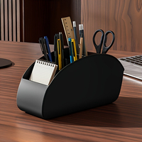 Support de télécommande multifonction classique en PU noir, boîte de rangement de bureau à 5 emplacements, organisateur de bureau à domicile, rangement pour station TV, gain de place