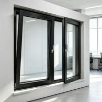 Dernier design Fenêtre à battant et oscillo-battante en aluminium, profilé long et fin, à ouverture bidirectionnelle, avec échantillon de verre