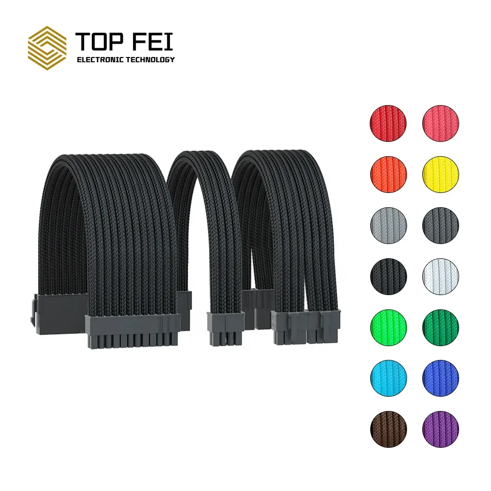 CPU EPS Psu Extension Cable Kit Multi-color Choose 300mm Single Cable Mod For Computer Gaming Case With Comb