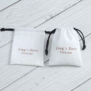Factory Direct Supply Custom Logo Minimalist Style Bundle Pocket Jewelry Storage Bag <b>Thick</b> Cotton Drawstring Gift Packaging Bag - Product Image 6