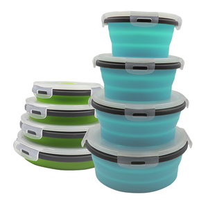 गर्म बिक्री 100% खाद्य ग्रेड गोल आकार खाद्य भंडारण कंटेनर पुन: प्रयोज्य सिलिकॉन बंधनेवाला दोपहर के भोजन के बॉक्स - Product Image 3