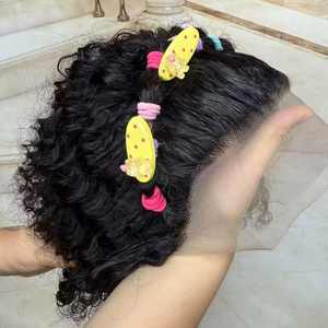 All'ingrosso bambine in pizzo pieno intrecciato capelli senza colla di pizzo anteriore <span class=keywords><strong>parrucche</strong></span> per bambini parrucca capelli umani per bambini - Product Image 2