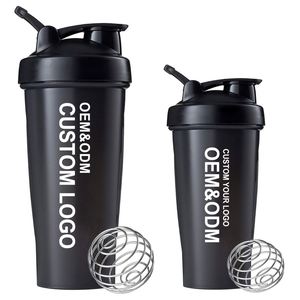 Bouteille de sport personnalisée OEM&ODM pour protéines, 400ml 600ml 800ml, shaker de gym en plastique avec logo - Product Image 1