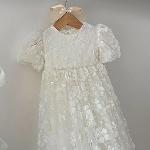 Abito da battesimo con <span class=keywords><strong>paillettes</strong></span> di lusso abito Boutique per bambina bianco per festa di primo compleanno abito per festa di battesimo - Product Image 4