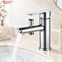 Robinet de lavabo moderne monocommande en acier inoxydable chromé avec valve en céramique pour appartements et balcons