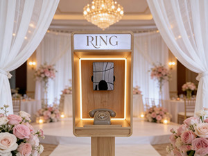 Cabina Telefonica per Matrimoni con Luce LED e Audio, NOVITÀ, Colore Beige, per <span class=keywords><strong>Libro</strong></span> degli Ospiti - Product Image 2