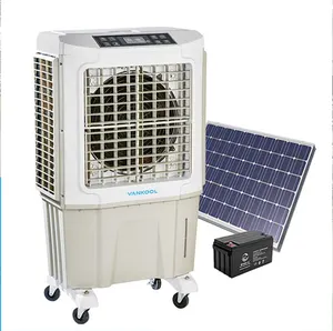 Solar Evaporative Cooler Portable Air Conditioner Dc Motor Noiseless Air Cooler Fan