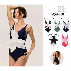 Women Padded Halter Bikini Set Two Piece Summer Beach Swimwear Bra Top Tie Side High Waist Bottom S-XL Wholesale SQ66808 - Product Image 1