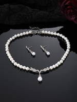 Nouveaux ensembles créatifs de boucles d'oreilles pendantes et colliers en perles pour femmes, parure de bijoux, accessoires de mariée et pour anniversaire de mariage