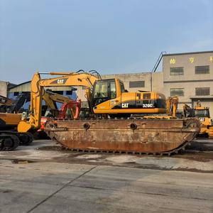 Excavadora anfibia Caterpillar 320CL usada de Japón, excavadora flotante con pontones, excavadora para pantanos y estanques, para dragado de ríos. - Product Image 4