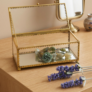 Caja de joyería de vidrio, soporte de exhibición de pendientes, organizador de almacenamiento, 7,5x3,5x2,5 cm - Product Image 3