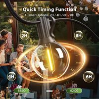 Guirnalda de Luces Solares para Jardín, IP67 Impermeable, con Sensor de Movimiento, 13 Bombillas LED Resistentes a Impactos, Luz Blanca Cálida, Regulable, con Batería